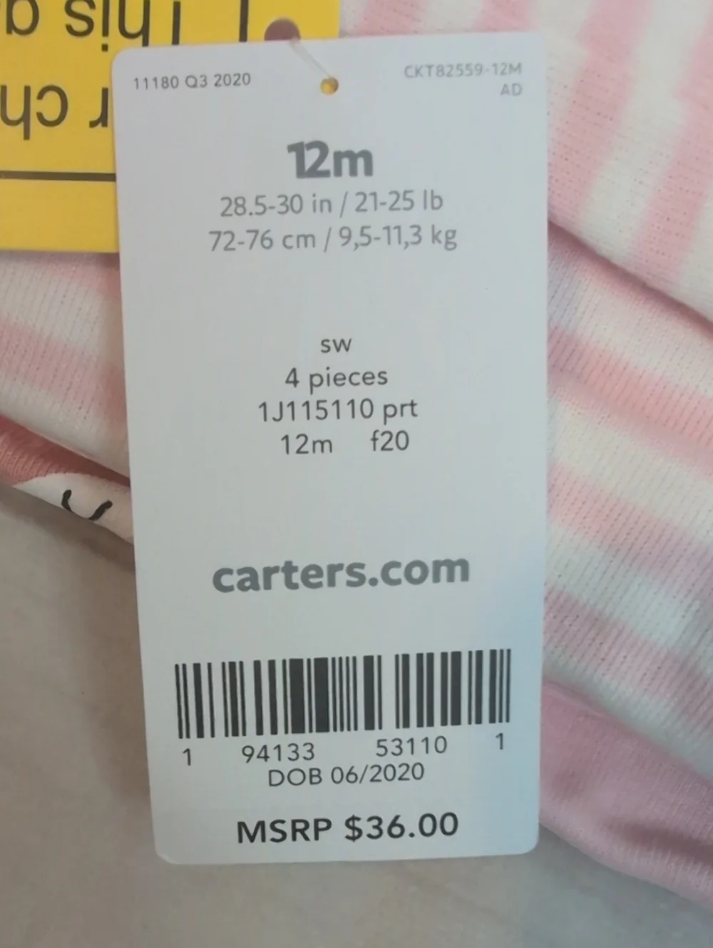 Carter's Baby Girl 12M 4 Piece Fox Floral Snug Fit Pajama Set NWT